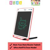 Premium LCD Ekranlı Kalemli Dijital Çizim Tableti Yazı Tahtası Boyama Resim Akıllı Tablet 8,5 Inç - Pembe