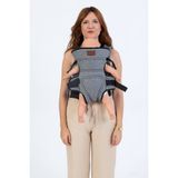 Premium Lüks Bel Destekli Bebek Kanguru - Ergonomi, Kolay Kullanım ve Modern Tasarım - Gri