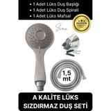 Premium Lüks Duş Başlığı Spiral Mafsal Seti Fonksiyonel Masaj Kopmaz Patlamaz Sızdırmaz Paslanmaz