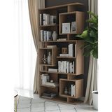Premium Mdf Ürün Modern Tasarım Labirent Kitaplık | Geometrik Dekoratif Salon Raf Ünitesi