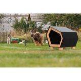 Premium Modern Tasarım Kedi & Köpek Kulübesi | 4 Mevsim Dayanıklı Kompozit | Ahşap Iç Aksam - Siyah