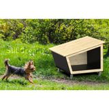 Premium Modern Tasarım Kedi & Köpek Kulübesi | 4 Mevsim Dayanıklı Kompozit | Doğal Ahşap Iç Yüzey | Güvenli Ahşap Yuva