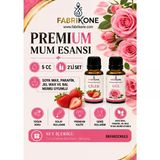 Premium Mum Esansı 5 Cc 2'Li Set - Çilek, Gül - Soya Wax, Parafin, Jel Wax Ve Bal Mumu Uyumlu Bkfab2ckgl5