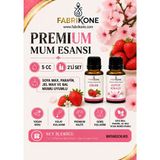 Premium Mum Esansı 5 Cc 2'Li Set - Çilek, Japon Kirazı - Soya Wax, Parafin, Jel Wax Ve Bal Mumu Uyumlu Bkfab2ckjk5