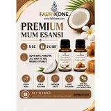 Premium Mum Esansı 5 Cc 2'Li Set - Hindistan Cevizi, Karamel - Soya Wax, Parafin, Jel Wax Ve Bal Mumu Uyumlu Bkfab2hckr5
