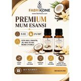 Premium Mum Esansı 5 Cc 2'Li Set - Hindistan Cevizi, Vanilya - Soya Wax, Parafin, Jel Wax Ve Bal Mumu Uyumlu Bkfab2hcvn5