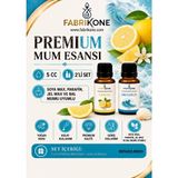 Premium Mum Esansı 5 Cc 2'Li Set - Limon, Okyanus - Soya Wax, Parafin, Jel Wax Ve Bal Mumu Uyumlu Bkfab2lmok5