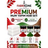Premium Mum Yapım Hobi Seti - Parafin Wax 250 Gr - 3'Lü Toz Mum Boyası Seti - Kırmızı, Yeşil, Kahverengi Bkfabpw2503kykh