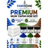 Premium Mum Yapım Hobi Seti - Parafin Wax 250 Gr - 3'Lü Toz Mum Boyası Seti - Mavi, Yeşil, Kahverengi Bkfabpw2503mykh