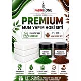 Premium Mum Yapım Hobi Seti - Parafin Wax 500 Gr - 2'Li Toz Mum Boyası Seti - Yeşil, Kahverengi Bkfabpw5002ykh