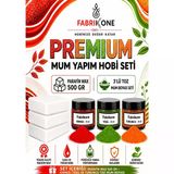 Premium Mum Yapım Hobi Seti - Parafin Wax 500 Gr - 3'Lü Toz Mum Boyası Seti - Kırmızı, Yeşil, Turuncu Bkfabpw5003kyt