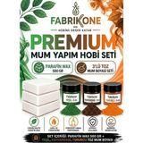 Premium Mum Yapım Hobi Seti - Parafin Wax 500 Gr - 3'Lü Toz Mum Boyası Seti - Yeşil, Kahverengi, Turuncu Bkfabpw5003ykht