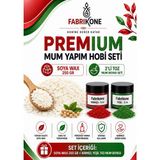 Premium Mum Yapım Hobi Seti - Soya Wax 250 Gr - 2'Li Toz Mum Boyası Seti - Kırmızı, Yeşil Bkfabsw2502ky
