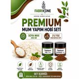 Premium Mum Yapım Hobi Seti - Soya Wax 250 Gr - 2'Li Toz Mum Boyası Seti - Yeşil, Kahverengi Bkfabsw2502ykh
