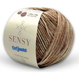 Premium Orijeans Renkli Ebruli Amigurumi Ipliği Punch (Panç) Baby Soft Cotton 50 gr Çok Renkli Jeans Ip Örgü Ipi - Toprak
