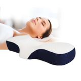 Premium Ortopedik Hafızalı Köpük Yastık | Ergonomik Boyun Desteği | Yan ve Sırt Üstü Uyuyanlar İçin | Konforlu ve Destekleyici Uyku Yastığı (Siyahbeyaz, 57x40x10)