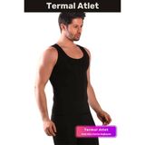 Premium Özel Seri Terleme Hızlandırıcı Rahat Şık Destekleyici Termal Sauna Erkek Atlet - Siyah