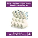 Premium Özel Üretim 8'li Masa Sehpa Tezgah Koltuk Köşe Koruyucu Kauçuk Bebek Çocuk Koruma Aparatı