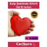 Premium Özel Üretim Kalp Şeklinde El Isıtıcısı Sihirli Jel Isıtıcı Torba Kalpli Cep Sobası 4'lü Set