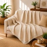 Premium Pamuklu Lilyana Koltuk Örtüsü 170X210 Cm, Çift Taraflı Dekoratif Şal, Tekli, Üçlü, - Çok Renkli