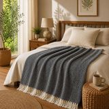 Premium Pamuklu Lilyana Koltuk Örtüsü 170X210 Cm, Çift Taraflı Dekoratif Şal, Tekli, Üçlü, Kanepe, Çekyat ve Berjer Için Koruyucu, Kaymaz, Nefes Alan, - Genel - Çok Renkli
