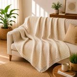 Premium Pamuklu Lilyana Koltuk Örtüsü 170X210 Cm, Çift Taraflı Dekoratif Şal, Tekli, Üçlü, Kanepe, Çekyat Ve Berjer İçin Koruyucu, Kaymaz,