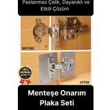 Premium Paslanmaz Çelik Mobilya Mutfak Kapı Etkili Çözüm Dayanıklı Menteşe Tamir Onarım Plaka Seti