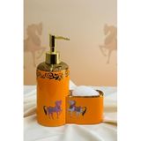 Premium Porselen Horse Sıvı Sabunluk, Süngerlik Bölmeli 47067