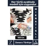 Premium Pratik Şık Klipsli Manyetik Mıknatıslı Lastikli Çocuk Ayakkabı Bağcığı 100 Cm 1 Çift