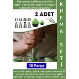 Premium Profesyonel Hobi Mutfak Pasta Kek Süsleme Çok Şık Pratik Krema Sıkma Seti 10 Parça 2 Adet