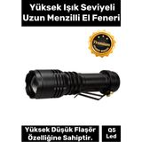 Premium Q5 Led Yüksek Işık Seviyesi Pilli Kamp Balık Dağcılık Uzun Menzilli El Feneri