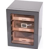 Premium Quality PremiumQuality Belgrano Karbon Desenli 3 Çekmeceli Sedir Humidor Puro Kutusu