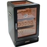 Premium Quality PremiumQuality Siyah Aksesuar Çekmeceli Camlı Sedir Humidor Puro Kutusu