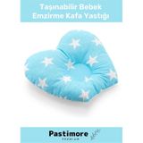 Premium Rahat Şık Taşınabilir Bebek Emzirme Kafa Yastığı Mavi Bıngıldak Yastığı