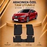 Premium Renault Megane 4 Sedan 2024 Sonrası Havuzlu Paspas - Siyah