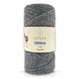 Premium Ribbon Polyester Ip 200 gr Polyester Ribbon Makrome Ipi (Simli Gri)