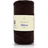 Premium Ribbon Polyester Makrome Ip 200 gr Polyester Ribbon Makrome Ipi Çanta ve Supla Ipi - Kahverengi