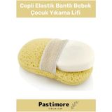 Premium Sabun Koymalı Lüx Cepli Elastik Bantlı Bebek Çocuk Yıkama Lifi Süngeri