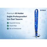 Premium Sağlık Çalışanlarına Özel Mor Renkli Boyun Askı Ipi Yaka Kartı Askılığı Telefon Askı Aparatlı Dayanıklı Kumaş Güçlü Klips - Mavi
