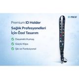 Premium Sağlık Çalışanlarına Özel Mor Renkli Boyun Askı Ipi Yaka Kartı Askılığı Telefon Askı Aparatlı Dayanıklı Kumaş Güçlü Klips - Siyah