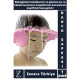 Premium Sağlıklı Su Köpük Kaçma Önleyen Ayarlanabilir Düğme Kulaklıklı Eğlenceli Bebek Banyo Şapkası