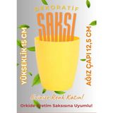Premium Saksı Seti V1 - 4'lü Dekoratif Orkide Saksısı 1,25 L ( Beyaz, Turuncu, Kırmızı, Sarı)