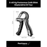 Premium Sayaçlı El Yayı Bilek Kası Ayarlanabilir El Yayı 5-60 Kg Bilek Siyah