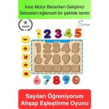 Premium Sayılar Ahşap Bul Tak Puzzle Eğitici Oyuncak Zeka Geliştirici Tutmalı Motor Becerisi Gelişim