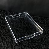 Premium Şeffaf Pleksi Sunum ve Dekorasyon Kahve ve Ikram Tepsisi - 36X26 cm