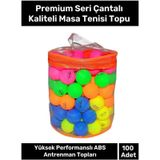 Premium Seri Çantalı Kaliteli Masa Tenisi Etkinlik 100 Adet Karışık Renkli Canlı Pinpon Topu