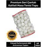 Premium Seri Çantalı Kaliteli Masa Tenisi Etkinlik 60 Adet Beyaz Canlı Pinpon Topu