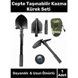 Premium Seri Cepte Taşıma Çantalı Katlanabilir Kamp Portatif Pusula Testere Kazma Kürek Deprem Seti