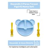 Premium Seri Dayanıklı 3 Parça Araba Figürlü Bebek Çocuk Çatal Kaşık Ve Mama Tabağı Seti