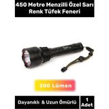 Premium Seri Dayanıklı Tek Modlu P50 Led 450 Metre Menzilli Özel Sarı Renk Tüfek Feneri